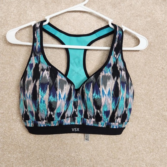 Victoria's Secret Other - Victoria's Secret Sports Bra Watercolor Turquoise 32DDD Underwire